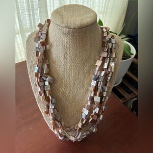 Exquisite Multi-Strand Shell Abalone Necklace